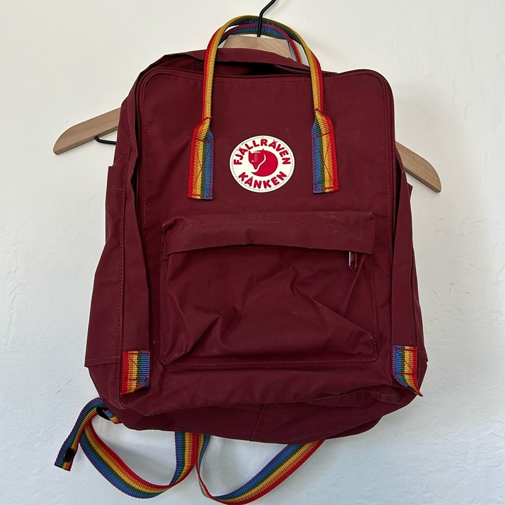 Fjallraven Kanken backpack rainbow straps